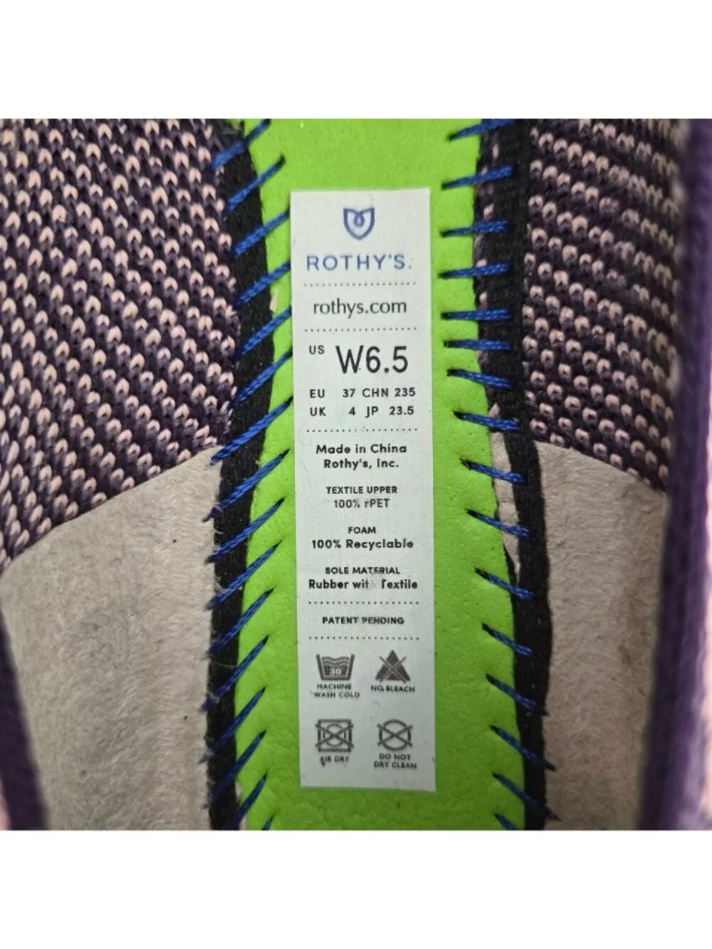 Rothy's The Point Violet Giraffe Pointed Toe Flats Size 6.5